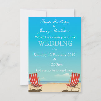 Vintage Deck chairs wedding invitation