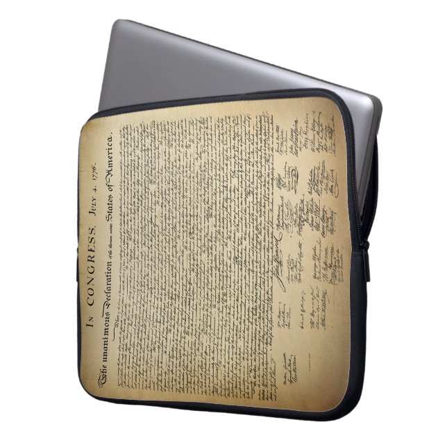 Vintage Declaration of Independence Laptop Sleeve (Front Left)