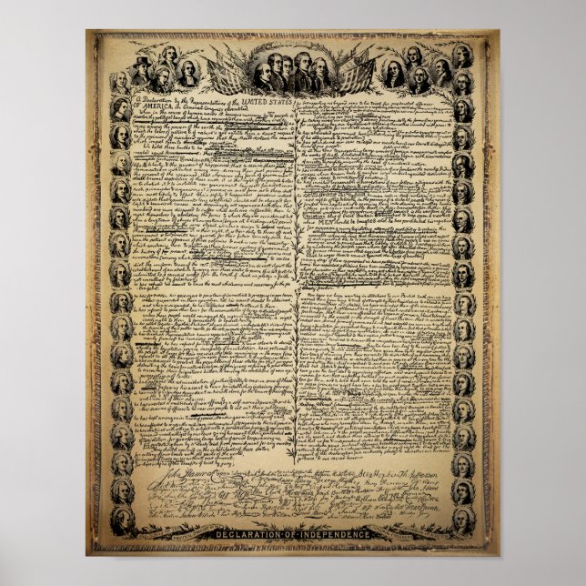 Vintage Declaration of Independence Poster (Front)