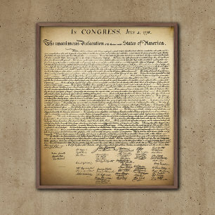 Vintage Declaration of Independence Poster