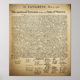 Vintage Declaration of Independence Print