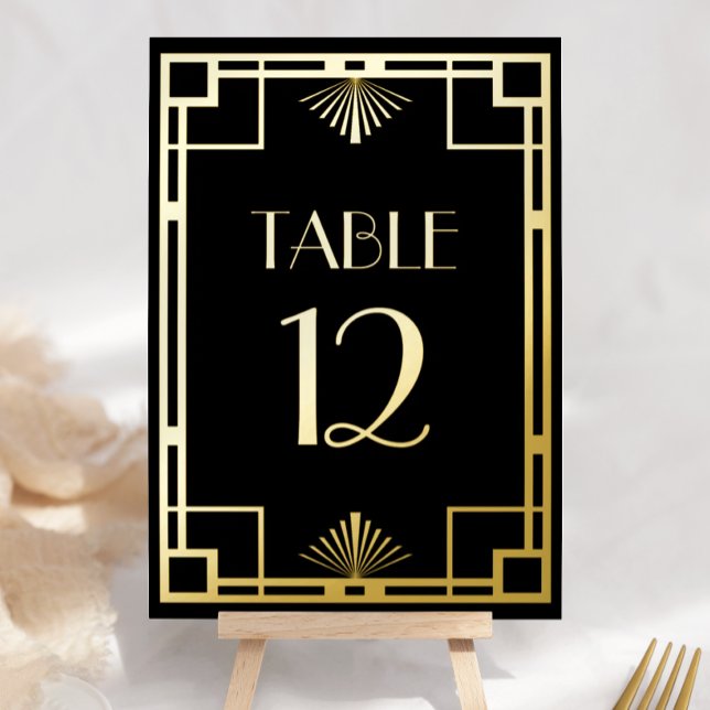 Vintage Deco Black Gold Foil Table Numbers (Creator Uploaded)