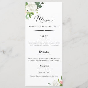 Vintage Deco Floral Wedding Menu