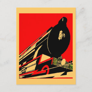 Vintage Deco Locomotive We've Moved Announcements