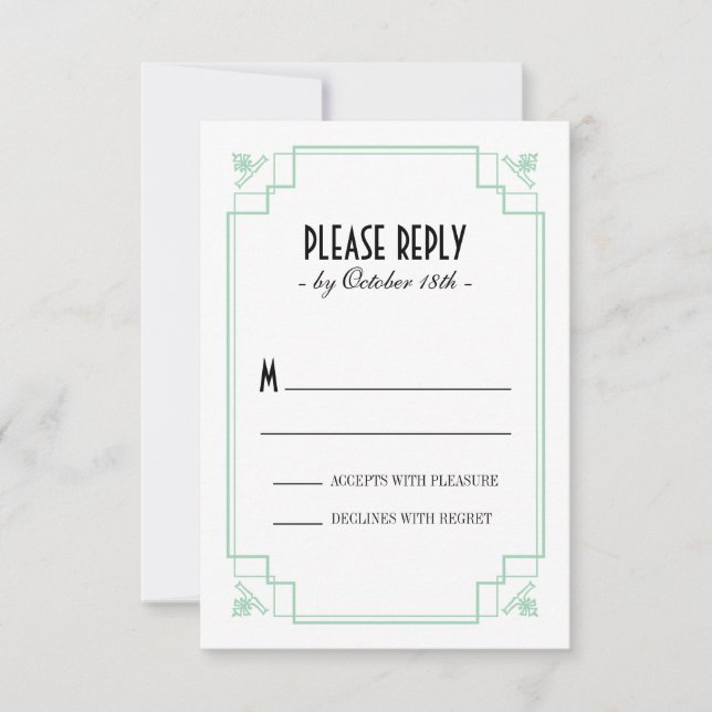 Vintage Deco Mint & Black Response (Front)