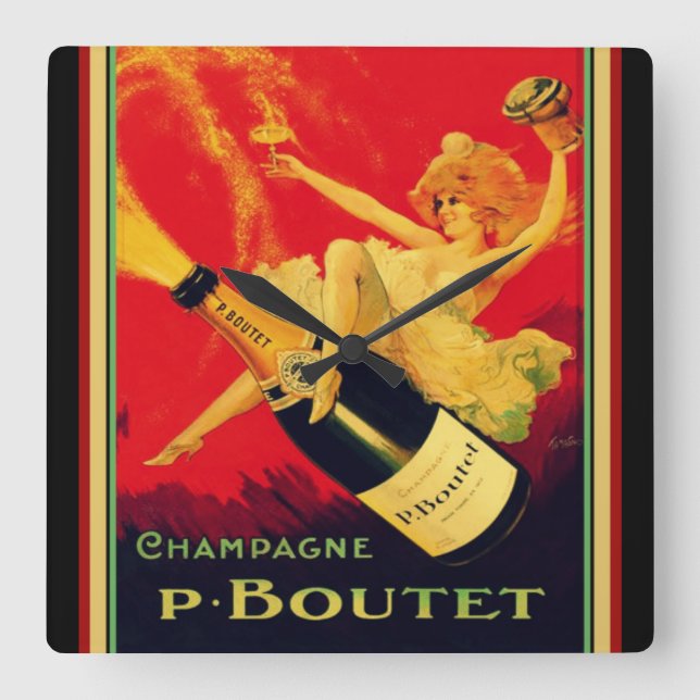 Vintage Deco " P. Boutet Champagne Wall Clock (Front)