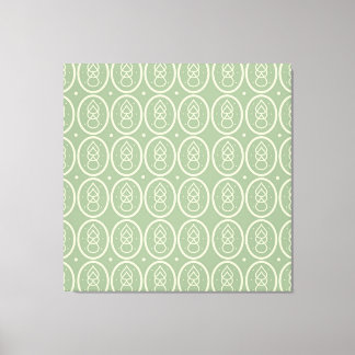 Vintage Deco Style  Green/ Ecru Canvas Print