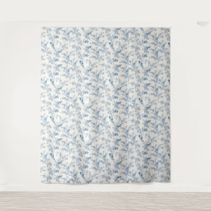 Vintage decor, French vintage, Blue Floral Spring  Tapestry