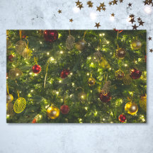 Vintage Decorated Christmas Tree Red Green Gold