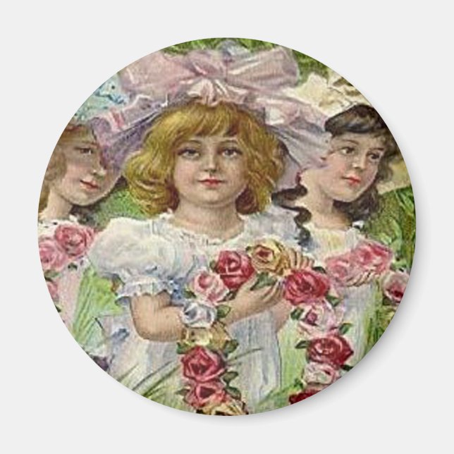 Vintage Decoration Day Girls Magnet (Front)