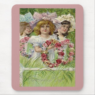 Vintage Decoration Day Girls Mouse Mat