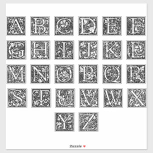 Vintage Decorative Alphabet Letters Monogram A-Z