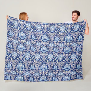Vintage Decorative Art 19th Century Floral Design Fleece Blanket