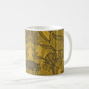 Vintage Decorative Art Nouveau Floral Pattern Coffee Mug