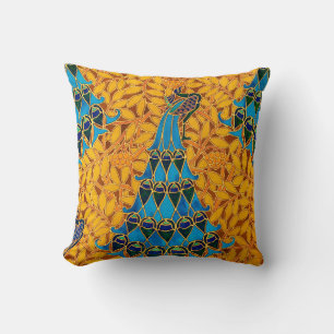 Vintage Decorative Art Nouveau Peacocks and Tree Cushion