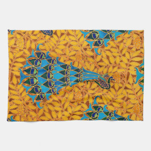 Vintage Decorative Art Nouveau Peacocks and Tree Tea Towel