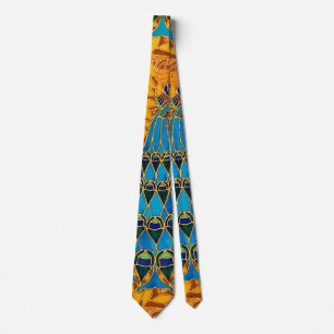 Vintage Decorative Art Nouveau Peacocks and Tree Tie