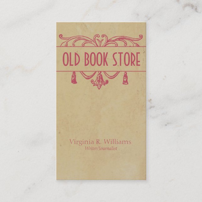 Vintage Decorative BookPlate Business Card (Front)