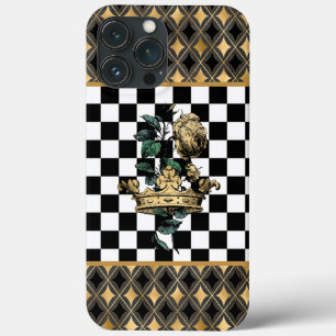 Vintage Decorative Crown & Rose  iPhone 13 Pro Max Case