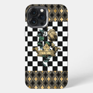 Vintage Decorative Crown & Rose iPhone 13 Pro Max Case
