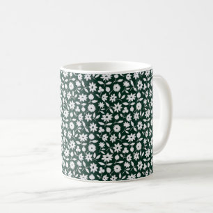 Vintage Decorative Dense Floral Pattern Coffee Mug