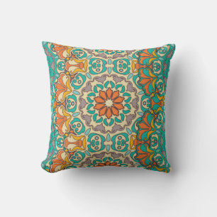 Vintage decorative elements: oriental seamless pat cushion
