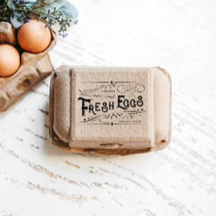 Vintage Decorative Floral Egg Carton Rubber Stamp