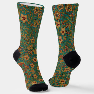 Vintage Decorative Floral Rug Pattern Socks