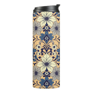 Vintage Decorative Foliage Design Thermal Tumbler