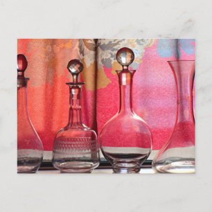 Vintage Decorative Glass Bottles Postcard