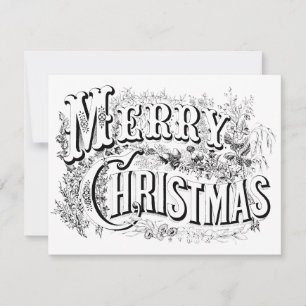 Vintage Decorative Merry Christmas Colour Me scrip Card