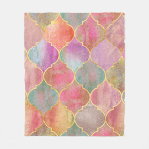 Vintage decorative moroccan seamless pattern with  fleece blanket