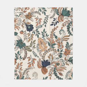 Vintage decorative paisley seamless pattern small fleece blanket