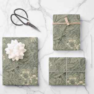 Vintage Decorative Rustic Botanical Pattern Wrapping Paper Sheet