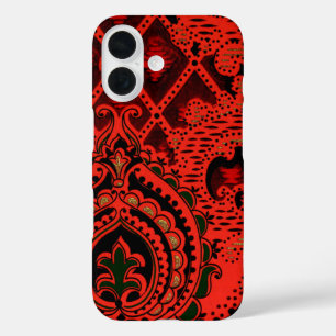 Vintage Decorative Textile Wallpaper Pattern iPhone 16 Case