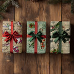 Vintage Decoupage Christmas Holiday Bird Floral Wrapping Paper Sheet<br><div class="desc">This design was created though digital art. It may be personalised by choosing the customise option. Contact me at colorflowcreations@gmail.com if you with to have this design on another product. Purchase my original abstract acrylic painting for sale at www.etsy.com/shop/colorflowart. See more of my creations or follow me at www.facebook.com/colorflowcreations, www.instagram.com/colorflowcreations,...</div>
