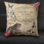Vintage Decoupage Collage Apothecary Cushion<br><div class="desc">A fun vintage decoupage apothecary pillow featuring the words apothecary shoppe,  and a toad,  elixer bottle and calligraphy border. Designed for you by Blackberry Boulevard.</div>