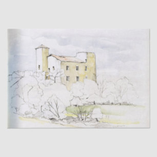 VINTAGE DECOUPAGE COUNTRY FRENCH CHATEAU  TISSUE PAPER