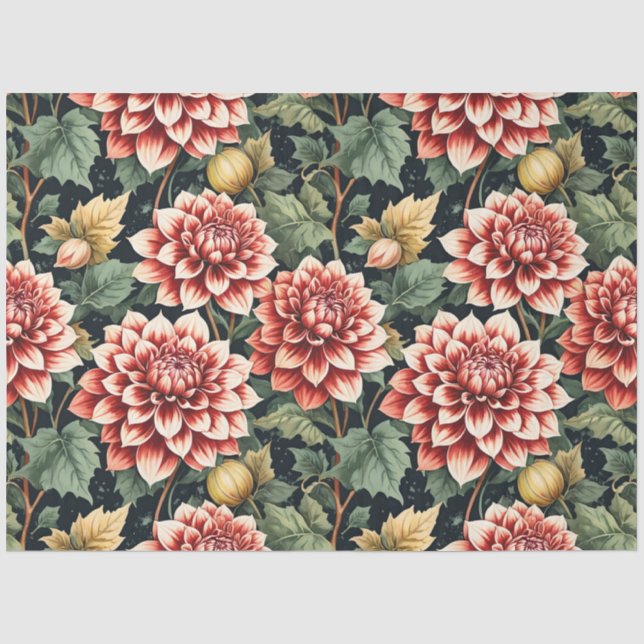 Vintage Decoupage Elegant Rustic Florals Tissue Paper (Front)