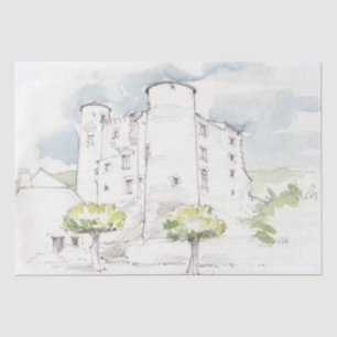 VINTAGE DECOUPAGE FRENCH CHATEAU COUNTRYSIDE TISSUE PAPER