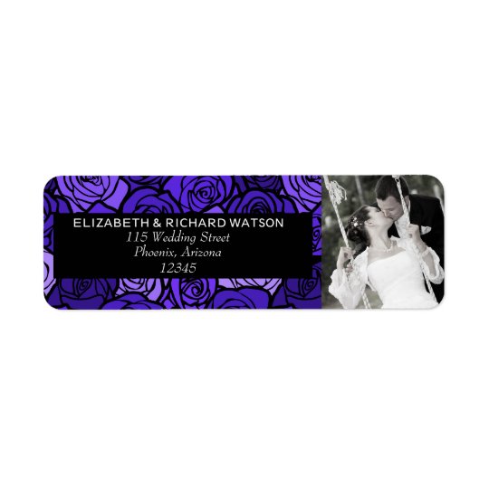 Vintage Deep blue roses Wedding Address Label