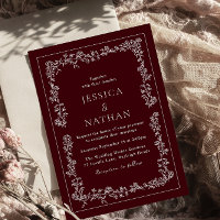 Vintage Deep Burgundy & White Elegant Wedding