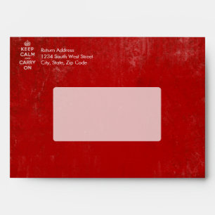 Vintage Deep Red Distressed Keep Calm and Carry On Envelopes