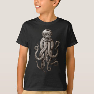 Vintage Deep Sea Divers Cthulhu Octopus  T-Shirt