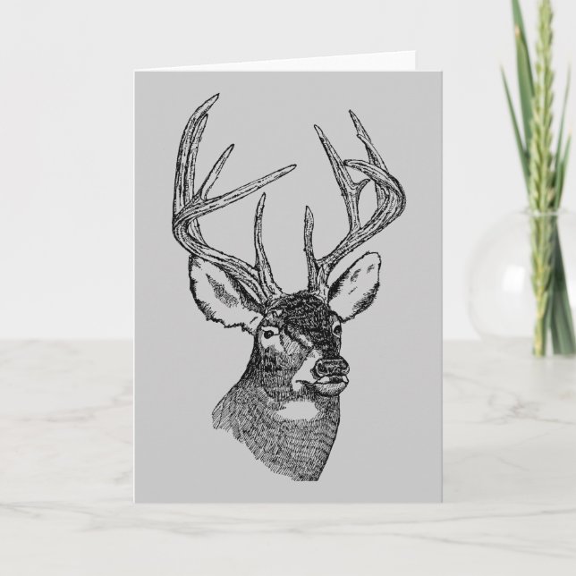 Vintage deer art graphic card (Front)