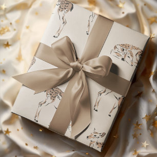 Vintage Deer Beige  Wrapping Paper