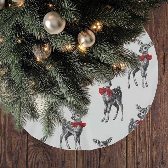 Vintage Deer Christmas Brushed Polyester Tree Skirt (Creator Uploaded)