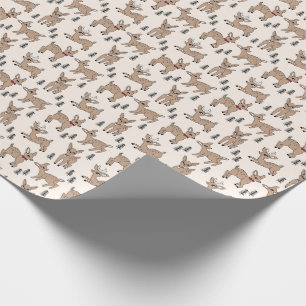 Vintage Deer Christmas  Novelty Wrapping Paper