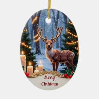 Vintage Deer Holiday Ornament
