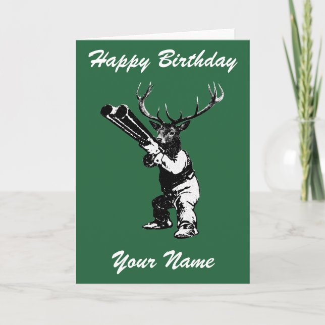 vintage deer hunting birthday card (Front)